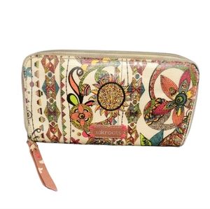 SAKROOTS Multicolor  “owls” Zip Around Women’s Clutch Wallet